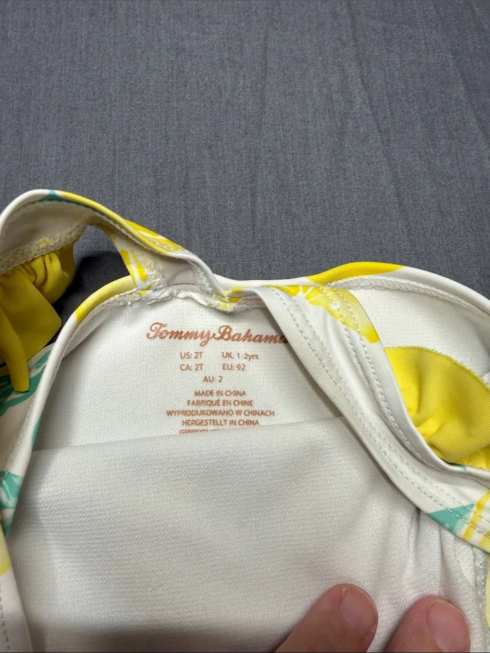 Tommy Bahama White Swimsuit with Yellow Lemon and Mint Accents